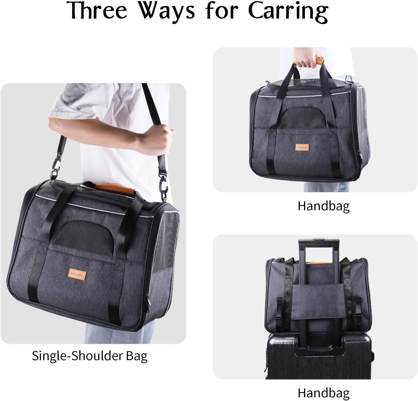 Premium Portable Cat Carrier - Airline Approved Soft-Sided Travel Bag for Cats & Small Dogs, Includes Removable Mat & Pet Bowl, Comfortable Shoulder Strap, Foldable Design