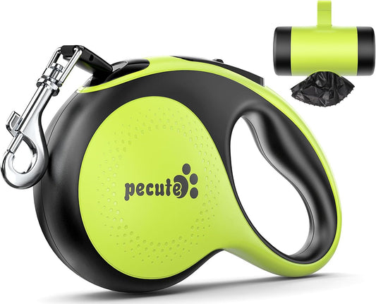 Retractable Dog Leash with Poo Bag Holder, 8M/26.2Ft Dog Leash with 360° Tangle-Free Extended, Anti-Slip Handle and Quick Brake Button, Suitable for Dogs up to 110Lbs/50Kg in Weight