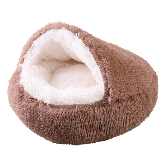 Plush Pet Cat Bed round Cat Cushion Cat House 2 in 1 Warm Cat Basket Pet Sleep Bag Cat Nest Kennel for Small Dog Cat Dog Bed
